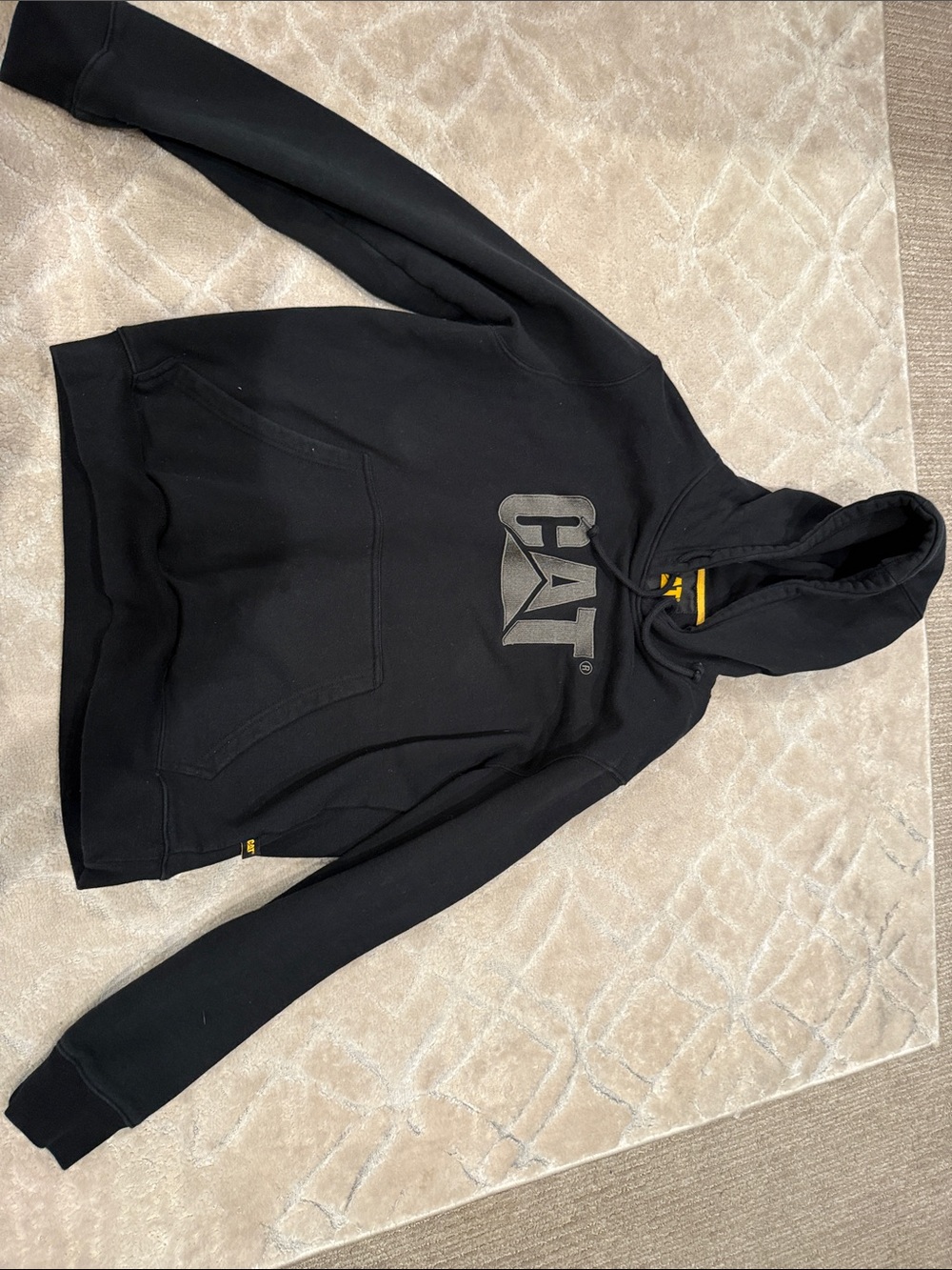 Black Logo Hoodie with Front Pocket